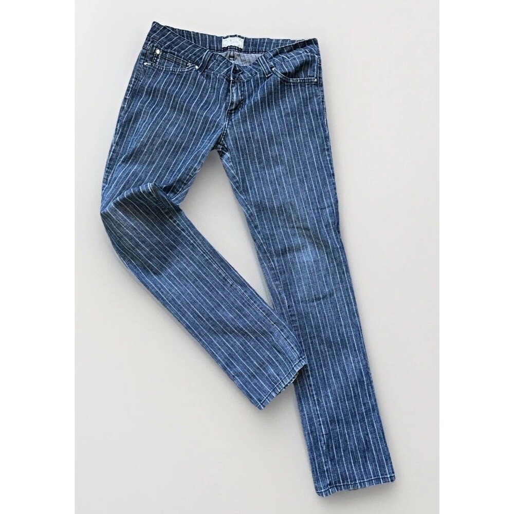 Nissi Jeans Womens 15 Low Rise y2k Denim Striped Pants Train Conductor Railroad